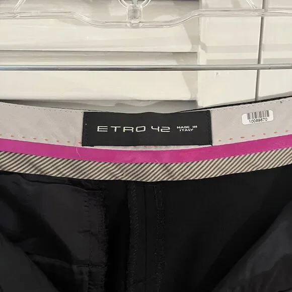 Etro black tailored trouser pants size IT42/US 6, made in Italy, career wear - Picture 5 of 11